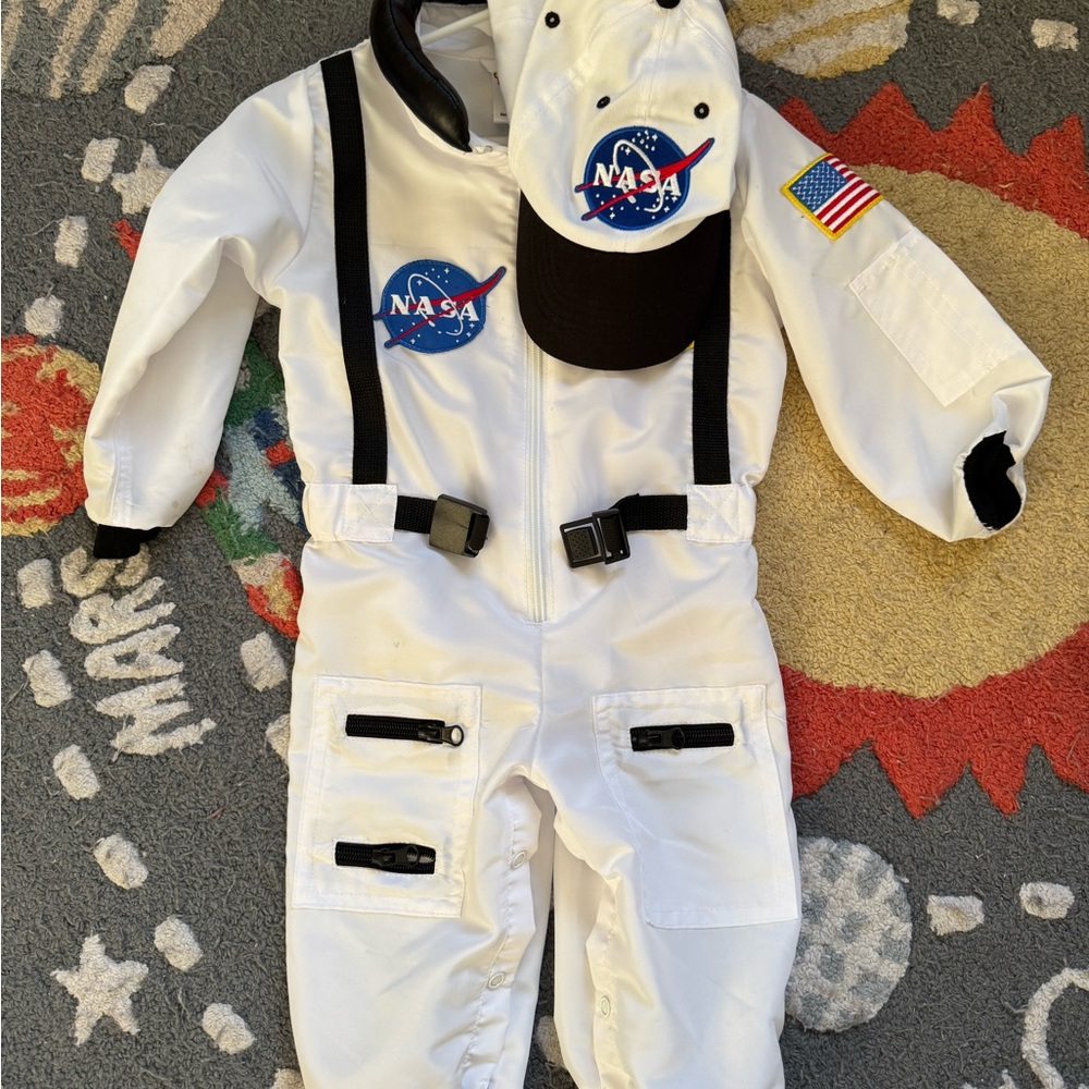 White NASA Astronaut Costume with Cap